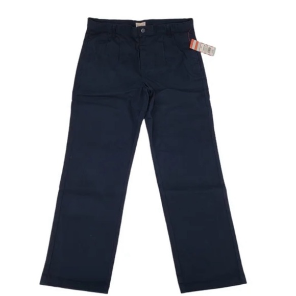 Navy Blue Straight-Leg Pants - Picture 1 of 3